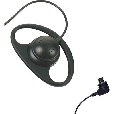 Egy különálló fekete fülhallgató headset csipesszel. Tökéletes használatra rádiókészülékekkel vagy telefonokkal a beépített mikrofon révén.