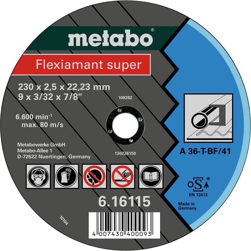 Metabo 616111000 Vágótárcsa, egyenes 180 mm 25 db Fém