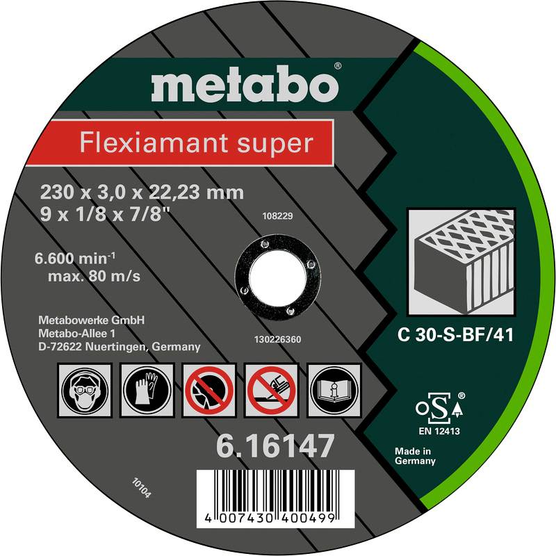 Metabo 616143000 Vágótárcsa, egyenes 180 mm 25 db Natúr kő, Műkő