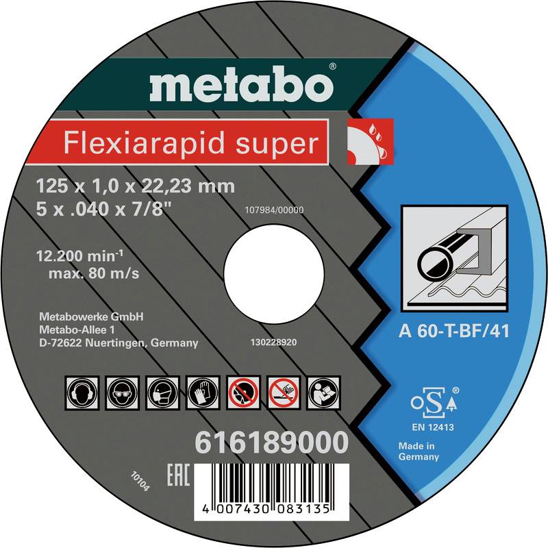 Metabo 616191000 Vágótárcsa, egyenes 115 mm 25 db Lemez, Profilok