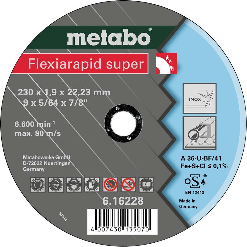 Metabo 616228000 Vágótárcsa, egyenes 230 mm 25 db Nemesacél