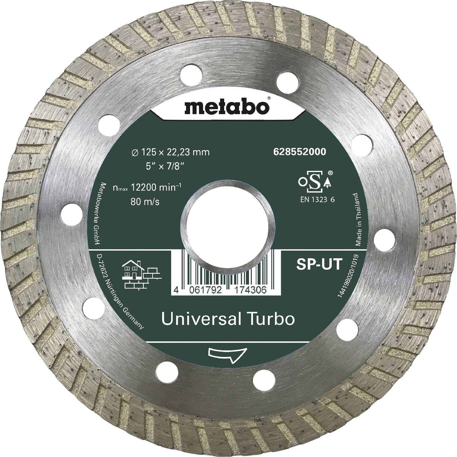 Metabo 628552000 Gyémánt bevonatú vágótárcsa Ø 125 mm Furat átmérő 22.23 mm Beton 1 db