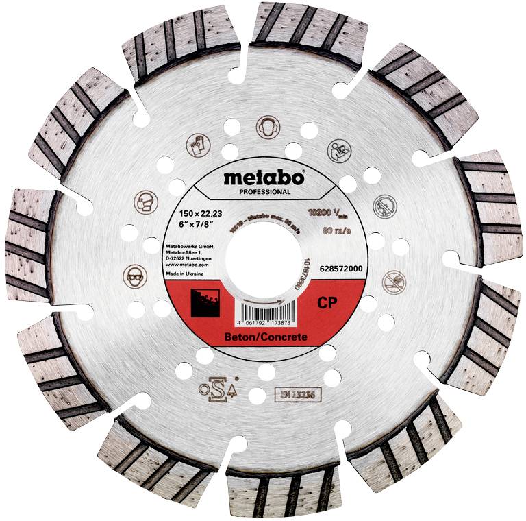 Metabo 628572000 Gyémánt bevonatú vágótárcsa Ø 150 mm Furat átmérő 22.23 mm 1 db
