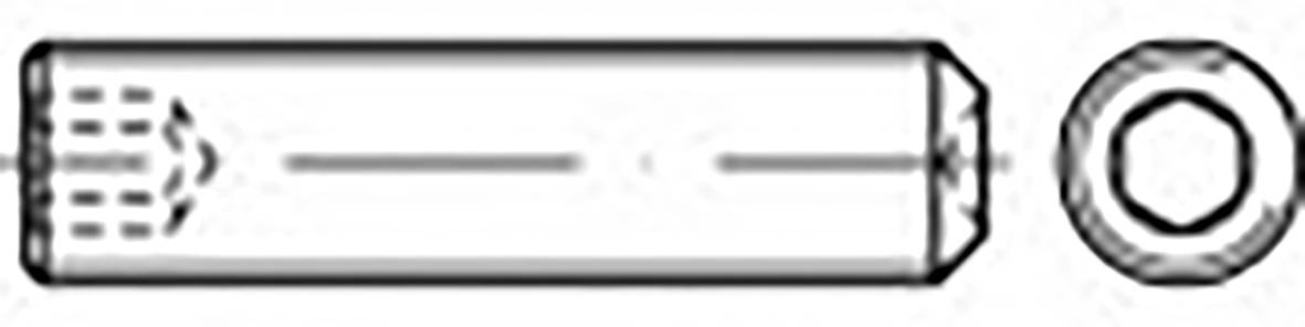 TOOLCRAFT TO-6857376 Menetes stift M5 8 mm Acél Edzett 1000 db