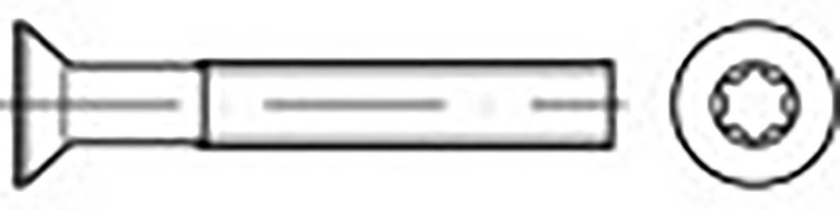 TOOLCRAFT TO-6863391 Süllyesztett csavarok M1.6 4 mm E TORX DIN 965 Nemesacél V2A A2 1000 db
