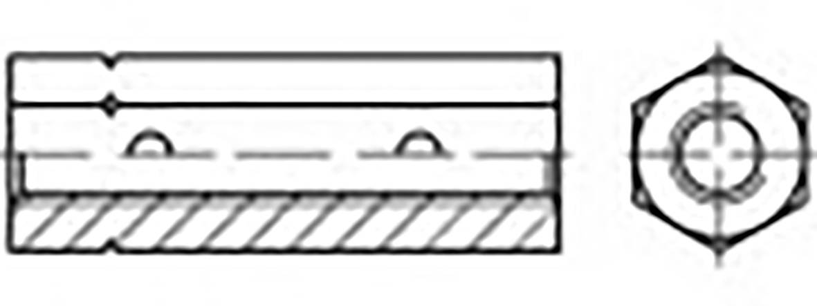TOOLCRAFT TO-6865989 Huzalfeszítő anya, hatlap M12 Acél Cinkezett DIN 1479 10 db