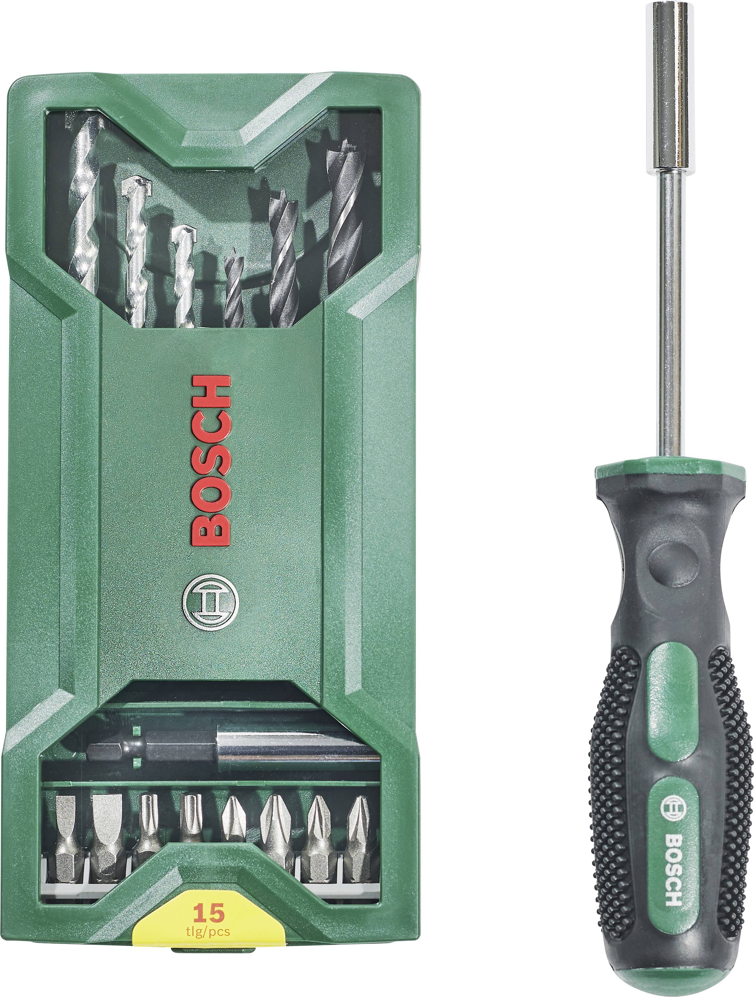 Bosch Accessories 2607017654 Mini X-Line 16 részes Fúró és bit készlet Fa, Kő, Beton, Falazat 4 mm, 5 mm, 6 mm, 8 mm