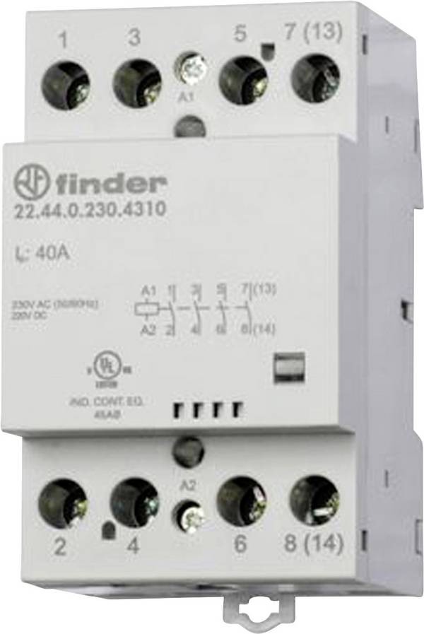 Finder 22.44.0.024.4717 Szerelési védelem 3 záró, 1 nyitó 24 V Varisztorral Alkalmas a következő márkához (relé): Finder darab 1 db