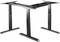 L alakú, magasságállítható asztallábazat, fekete szín, asztallap nélkül. Tökéletes az ergonomikus munkavégzéshez a magasság egyszerű beállíthatósága révén.