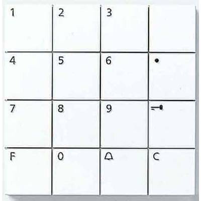 Egy 4x4-es kódpanel számokkal és szimbólumokkal: 1-3, 4-6 ponttal, 7-9, F, 0, háromszög, C. A jobb oldali rész szimbólumokkal és számokkal foglalt.