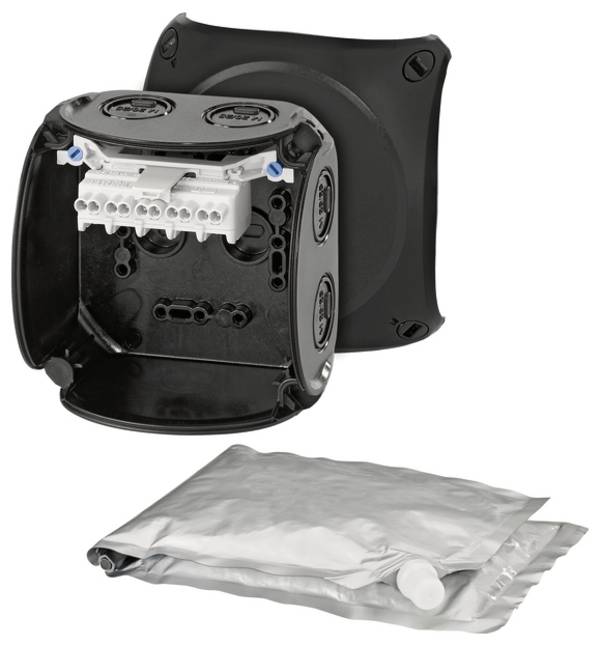 Hensel 62000100 Elosztó doboz halogénmentes, Plombálható, Időjárásálló (H x Sz) 104 mm x 104 mm  1 db