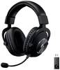 Logitech Gaming PRO X On Ear headset Rádiójel vezérlésű 7.1 Surround Fekete Hangerő szabályozás, Mikrofon némítás Gamer