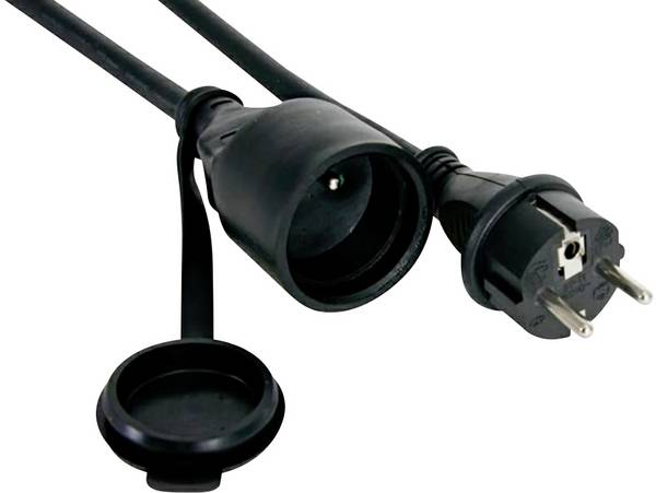 Perel EC01.5R15STBHQ Áram Hosszabbítókábel  16 A Fekete 1.50 m H05RR-F 3G 1,5 mm²