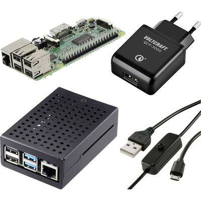 TRU COMPONENTS Pure Set Raspberry Pi® 3 B 1 GB 4 x 1.2 GHz Tápegységgel, Házzal