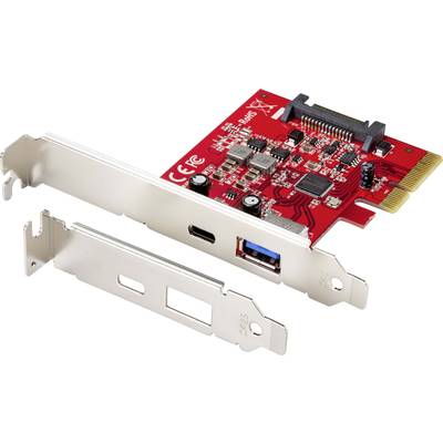 Renkforce RF-4599666 1+1 port USB-C® 3.1 Gen2 interfész kártya USB-C® 10Gb/s, USB-A PCIe