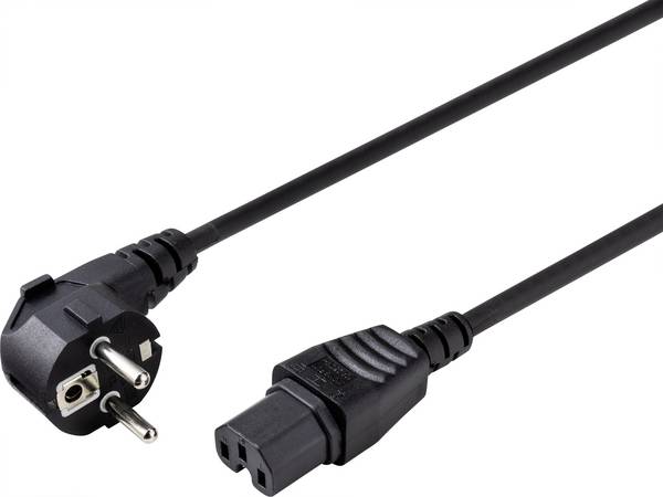 Sygonix SY-5043444 Hálózati kábel Fűtőkészülékek  Fekete 2.00 m
