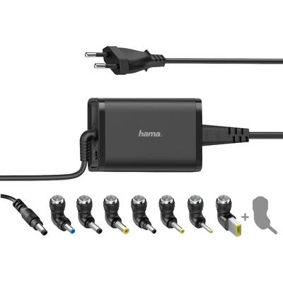 Egy fekete hálózati adapter nyolc különböző méretű csatlakozóval sokoldalú kapcsolódási lehetőségeket kínál elektronikai eszközökhöz.