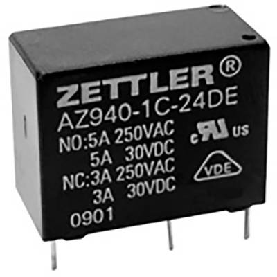 Zettler Electronics Zettler electronics Nyák relé 24 V/DC 10 A 1 záró 1 db 