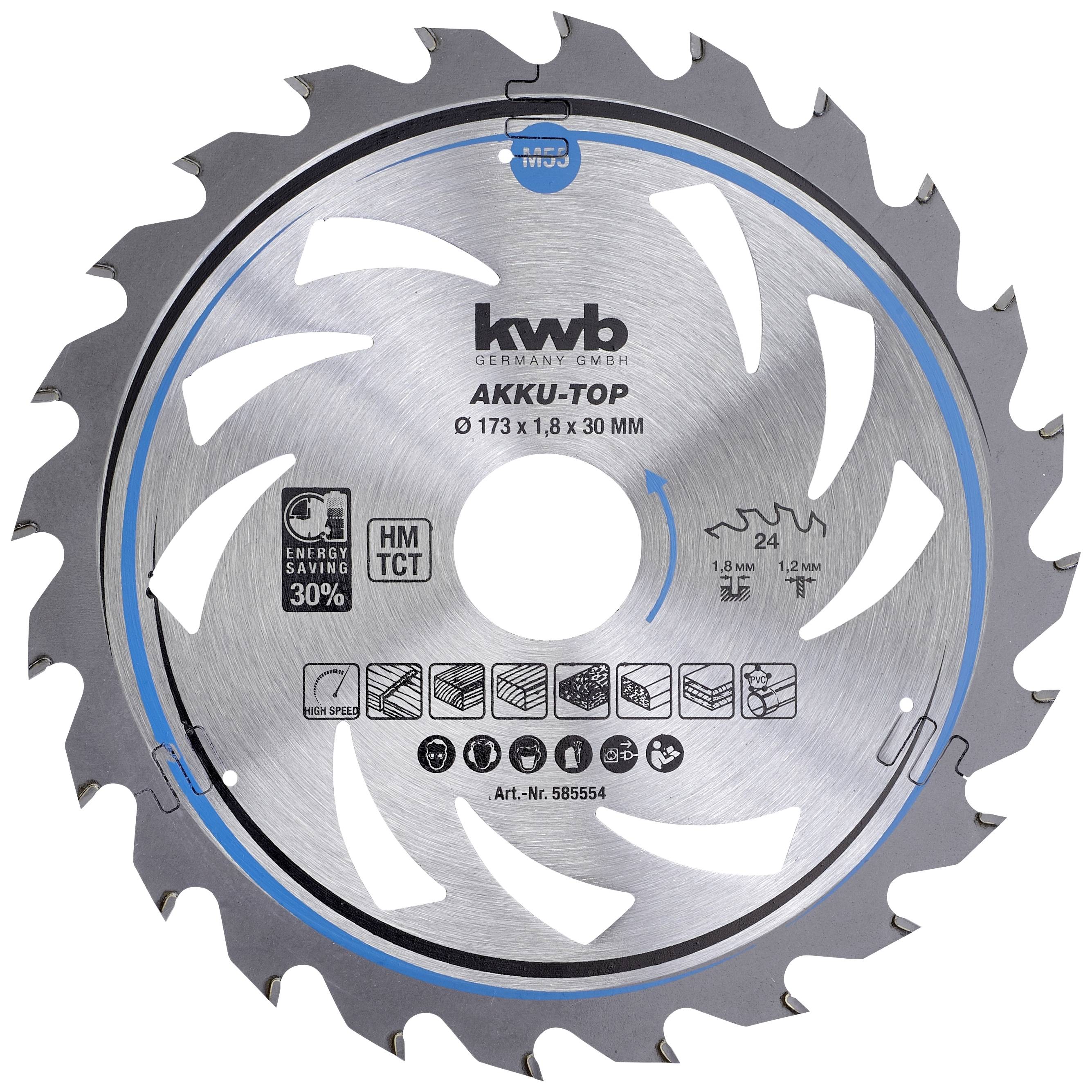 kwb LER-PO 100KA-FI 585554 Keményfém körfűrészlap 173 x 30 x 1.2 mm Fogak száma (collonként): 24 1 db