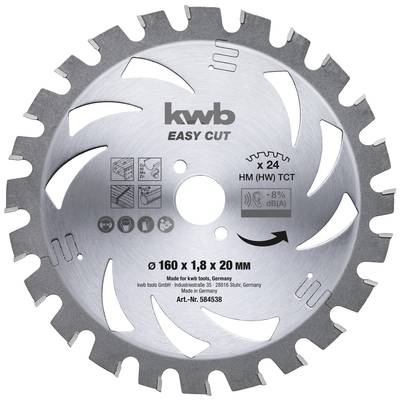 kwb 586138 Keményfém körfűrészlap 184 x 20 x 1.4 mm Fogak száma (collonként): 30 1 db