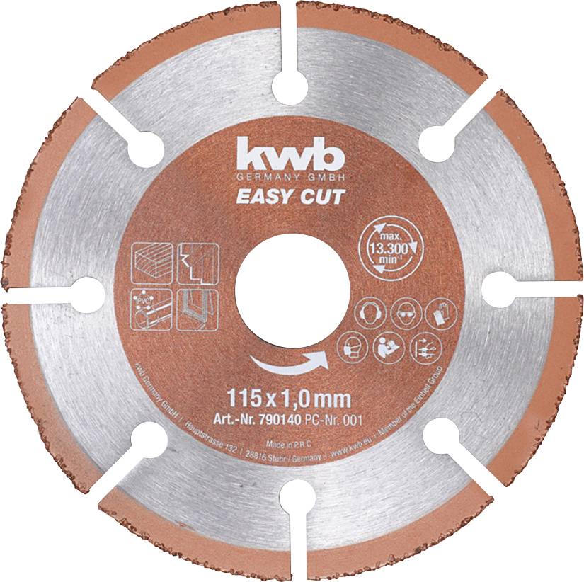 kwb 790140 Vágótárcsa, egyenes 115 mm 1 db Fa, Műanyag, Vörösréz