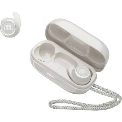 JBL Reflect Mini NC   In Ear fejhallgató Bluetooth®  Fehér Noise Cancelling Vízálló, Izzadásálló, Fülkengyel