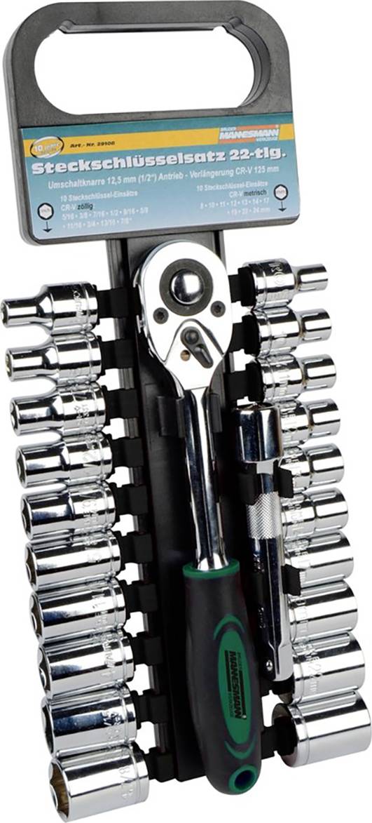 Brüder Mannesmann Dugókulcs készlet Metrikus 1/2" 22 részes M29106