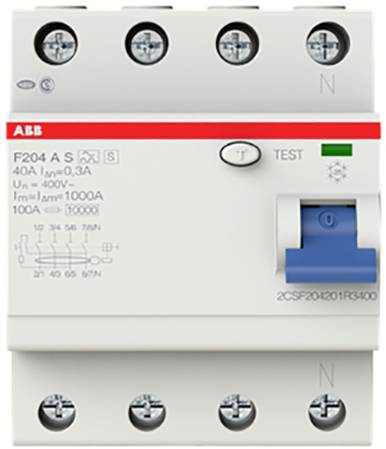 ABB 2CSF204201R3400 F204 A S-40/0,3 Interruttore differenziale A 4 poli 40 A 0.3 A 400 V