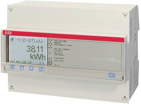 ABB A43 512-100 Háromfázisú fogyasztásmérő  digitális  MID konform: Igen  1 db