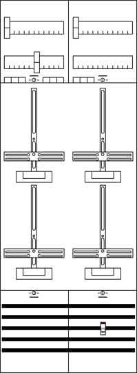 Egy diagram mutat egy lineáris többszörös szabályozást, amelynek tetején négy vertikális szabályozó, alján pedig hét horizontális szabályozó található.