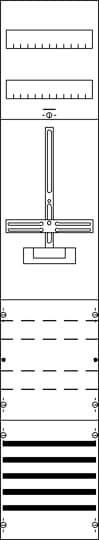 Egy diagram, amely különböző kapcsolási jeleket mutat függőleges elrendezésben, valószínűleg elektromos áramkörök ábrázolására.