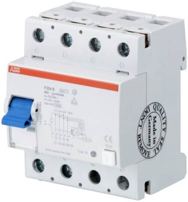 ABB 2CSF204523R4950 F204 B-125/0.5-L FI védőkapcsoló B 4 pólusú 25 A 0.5 A 400 V