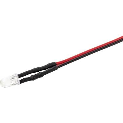 LED-lámpa piros és fekete vezetékekkel.