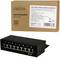 LogiLink CAT.6 Patch panel 8 porttal hálózati kábelekhez. Asztali használatra ideális, fekete színben, a modell információit tartalmazó csomagolással együtt.