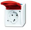 ABB 2CKA002083A0825 Földelt csatlakozó aljzat Fedéllel IP44 Piros, Rubinvörös