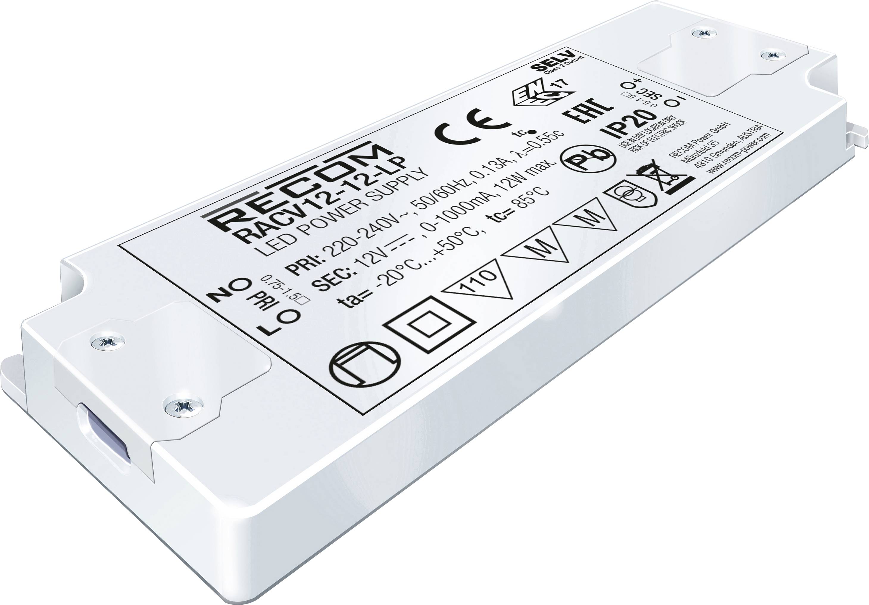RECOM LED meghajtó 12 W 0 - 1000 mA 12 V/DC Beállítható 1 db