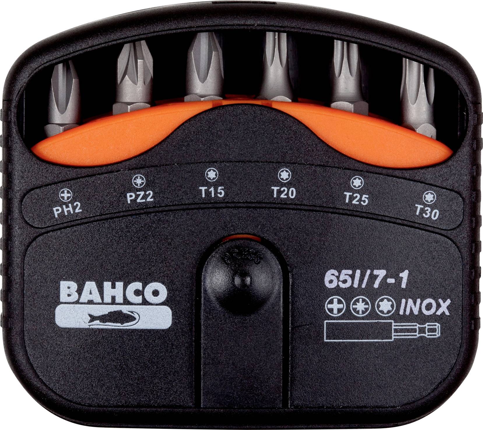 Bahco 65I/7-1 Bit készlet 7 részes Kereszthornyú Phillips, Kereszthornyú Pozidriv, Külső kerek hatlap (TX)