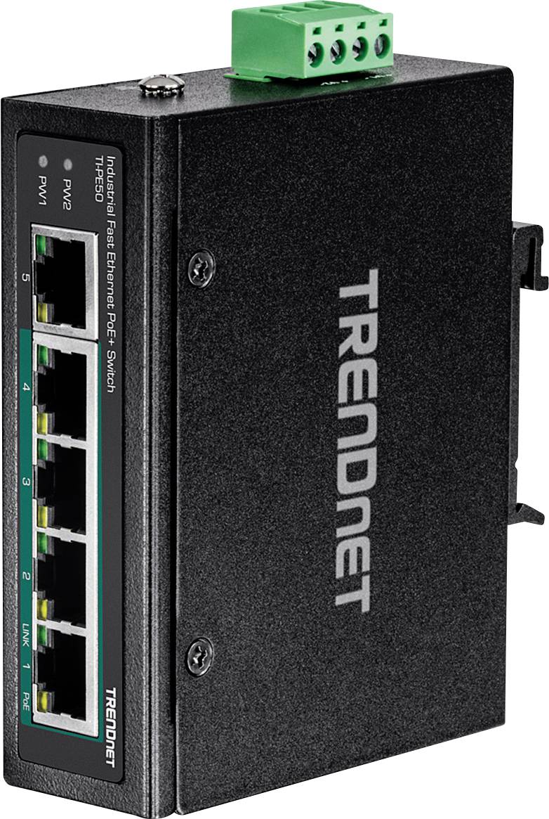 TrendNet 21.22.1439 TI-PE50 Ipari Ethernet switch 10 / 100 MBit/s PoE funkció-0