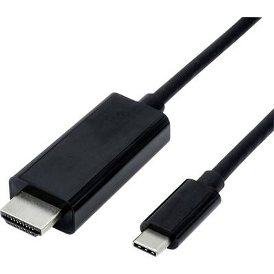 Value USB-C® / HDMI Átalakító kábel USB-C® dugó, HDMI-A dugó 1.00 m Fekete 11.99.5840 USB-C® kijelzőkábel