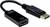 Egy fekete HDMI-DisplayPort adapter kábel videocsatlakozásokhoz.
