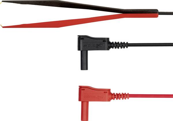 Schützinger KWML 8452 / PZ / 0.75 / 100 Mérővezeték Dugó, 4 mm Vizsgáló hegy  Fekete/piros 1 db