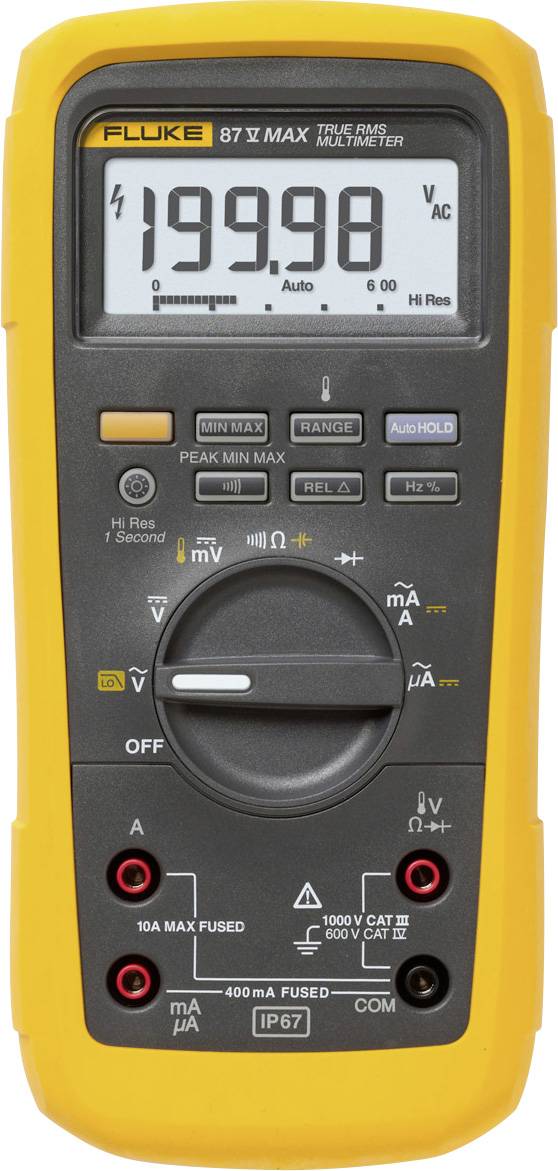 Fluke 87V-MAX Kézi multiméter Kalibráció (DAkkS) digitális CAT III 1000 V, CAT IV 600 V