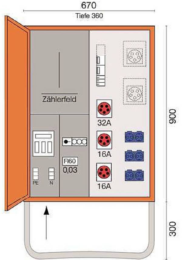 Jäger Direkt Stuttgart2 Elektromos elosztó BAVEV 60/3351 400 V 32 A