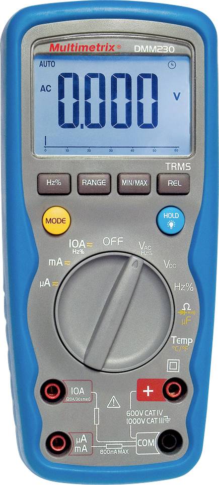 Multimetrix DMM 230 Kézi multiméter digitális Vízálló (IP67) CAT III 1000 V, CAT IV 600 V Kijelző (digitek): 6000