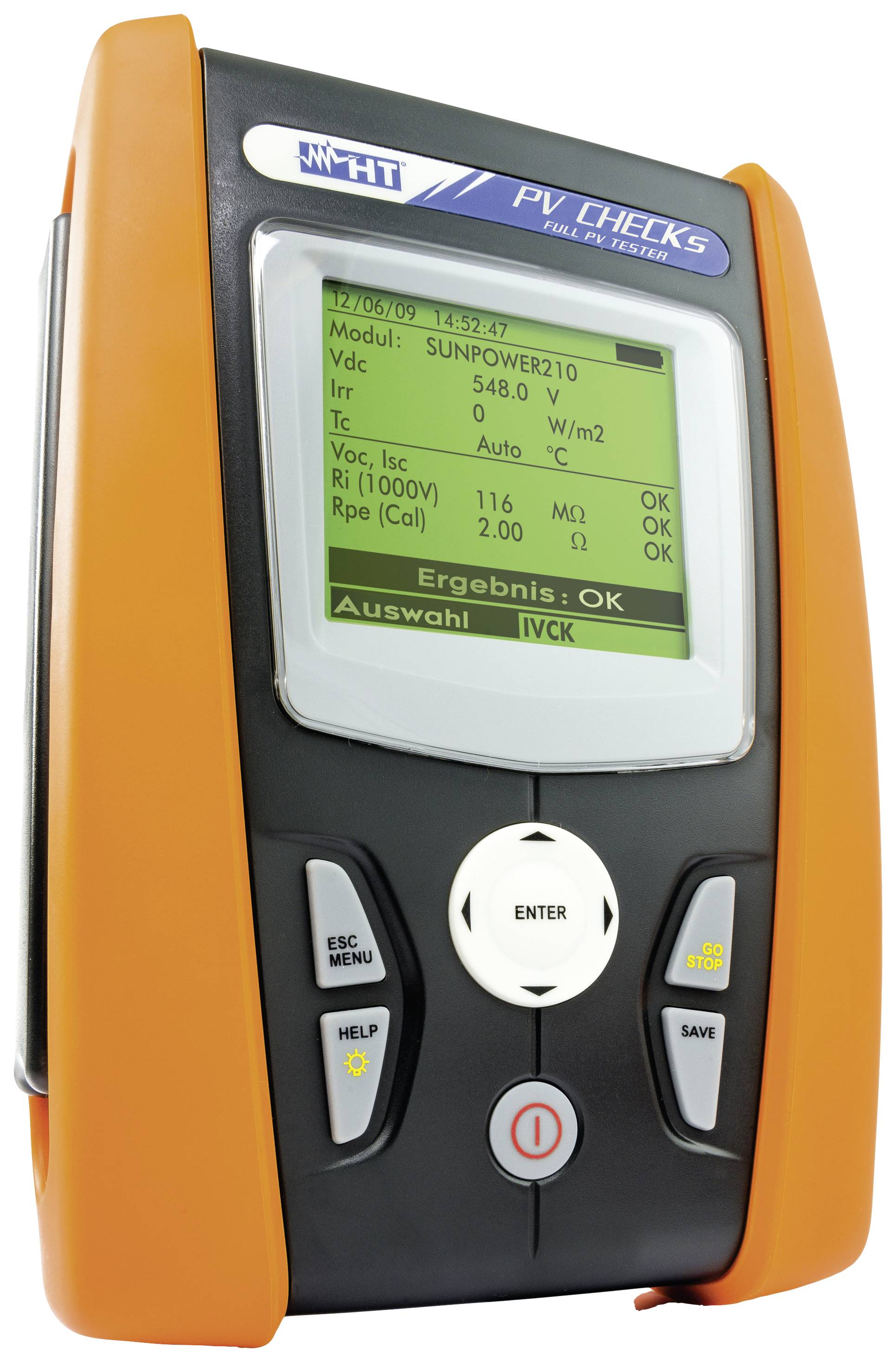 HT Instruments PV-CHECKs Telepítés teszter Kalibráció (ISO) VDE szabvány 0126
