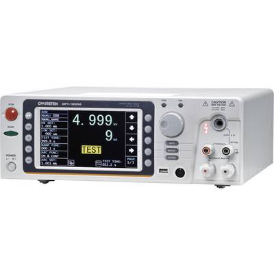 Elektronikus mérőkészülék digitális kijelzővel, amely '4.999 kV' és 'TESZT' feliratot mutat. Kezelőszervek és csatlakozók jobbra.