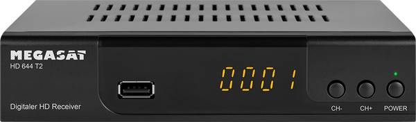 MegaSat HD 644 T2 DVB-T2 vevő Előlapi USB Tunerek száma: 1