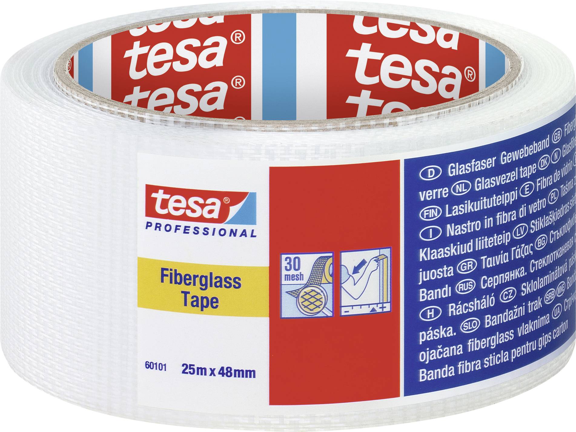 tesa 60101-00000-00 Szövet ragasztószalag tesa® Professional Fehér (H x Sz) 25 m x 48 mm 1 db