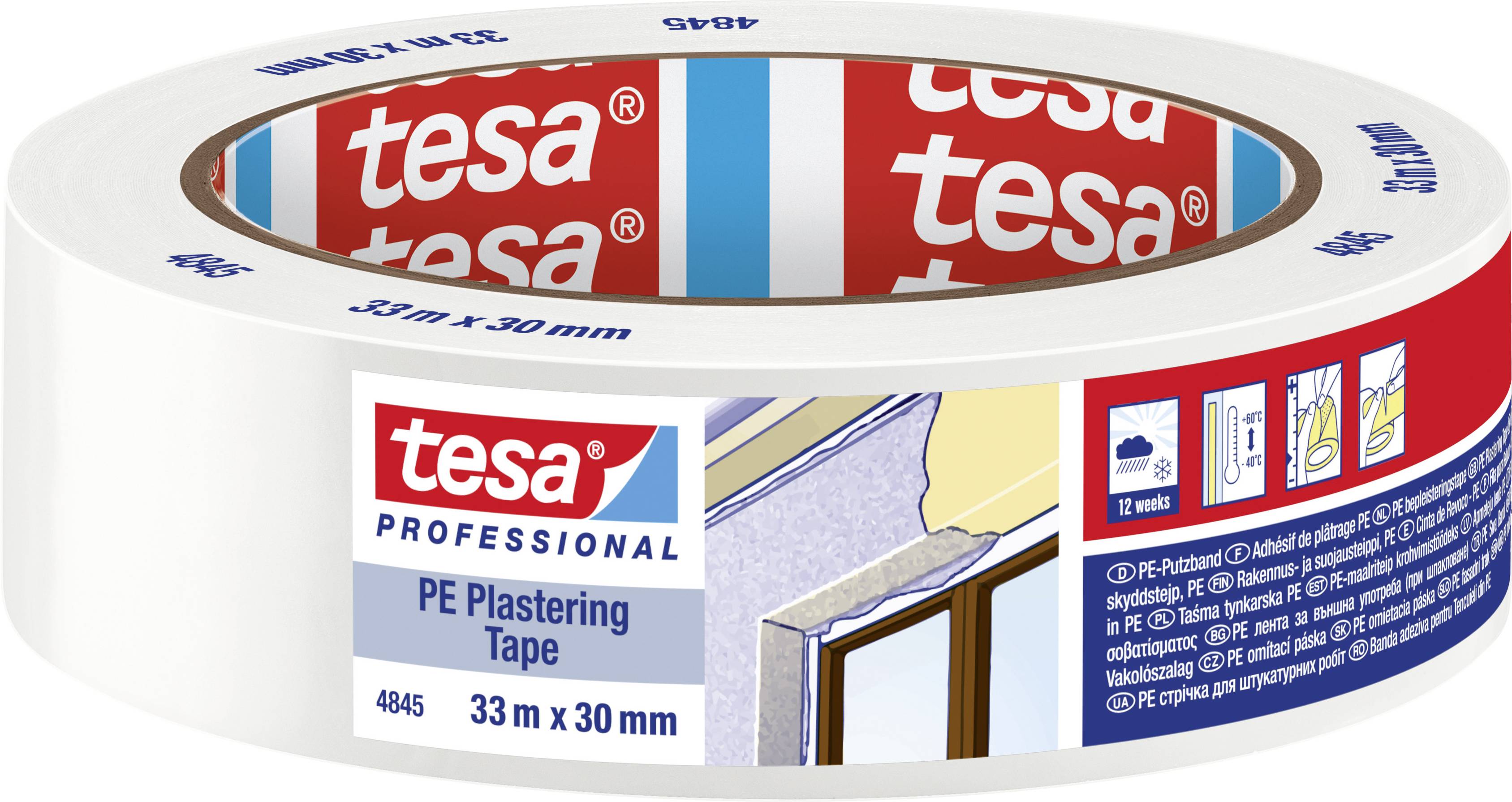 tesa PE 04845-00000-00 Pucolószalag tesa® Professional Fehér (H x Sz) 33 m x 30 mm 1 db