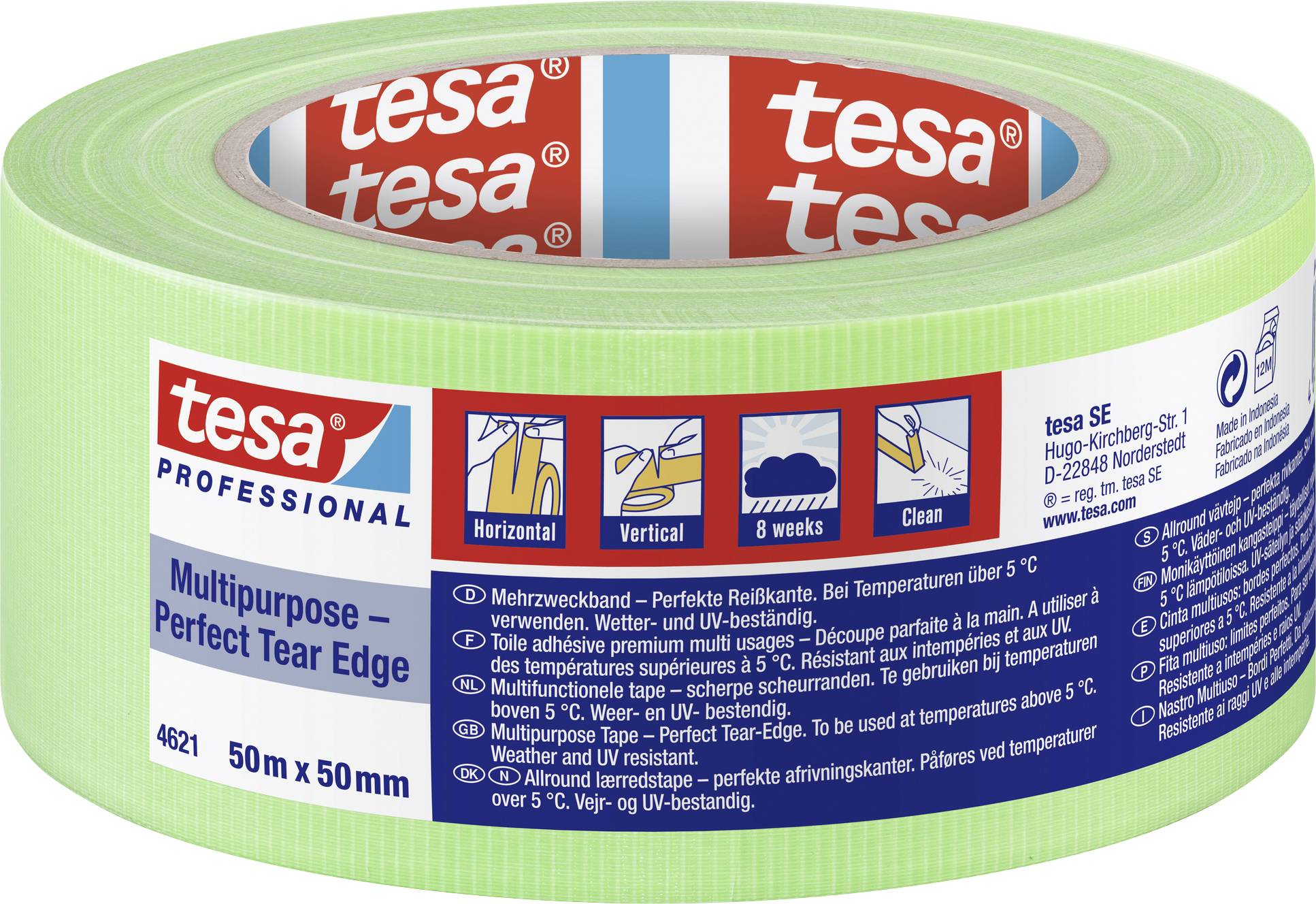 tesa MULTIPURPOSE 04621-00014-00 Pucolószalag tesa® Professional Világoszöld (H x Sz) 50 m x 50 mm 1 db